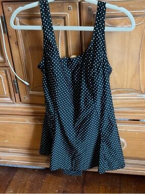 Shade & Shore Black Polka Dot One-Piece Swimsuit